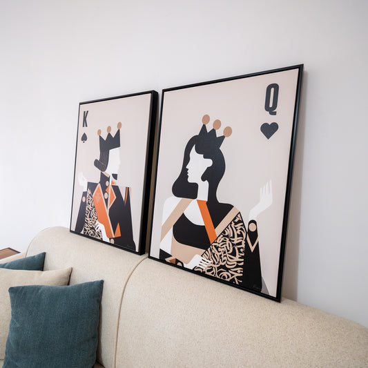 Duo Tableaux "king & Queen " Ab-KQ2
