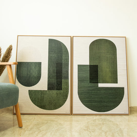 Duo Tableau abstrait " Équilibre Géométrique" ab-EQE