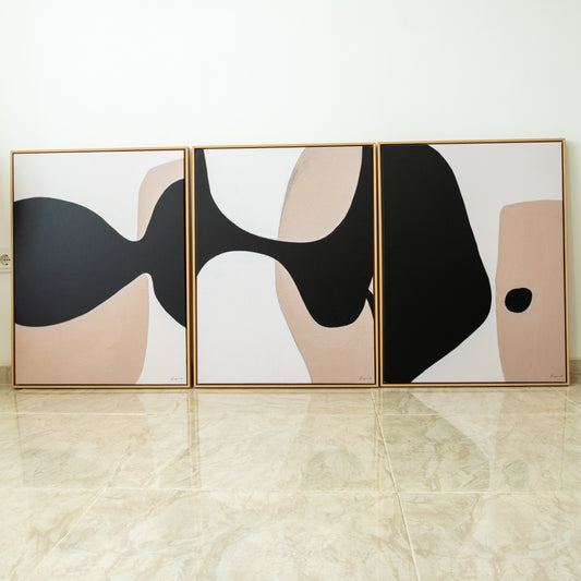 Triptyque Abstrait "Mouvement Intemporel"" ab-MI