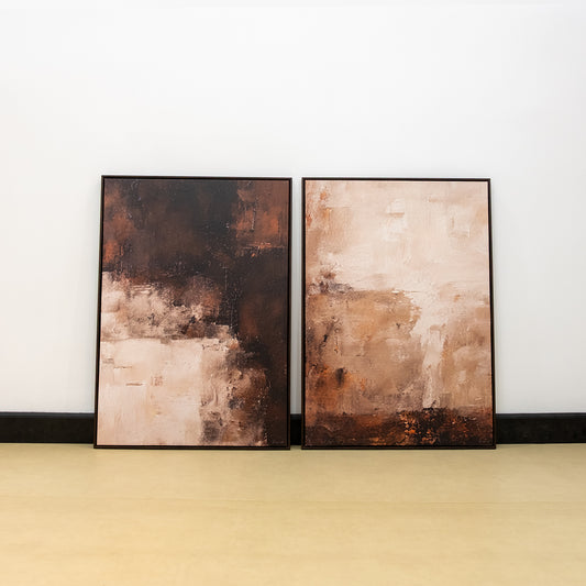 Duo Tableau abstrait " Profondeurs Nuancées" ab-PN