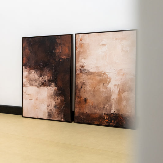 Duo Tableau abstrait " Profondeurs Nuancées" ab-PN