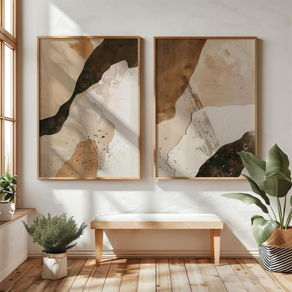 Duo Tableau abstrait " Harmonie Terreuse" ab-HR