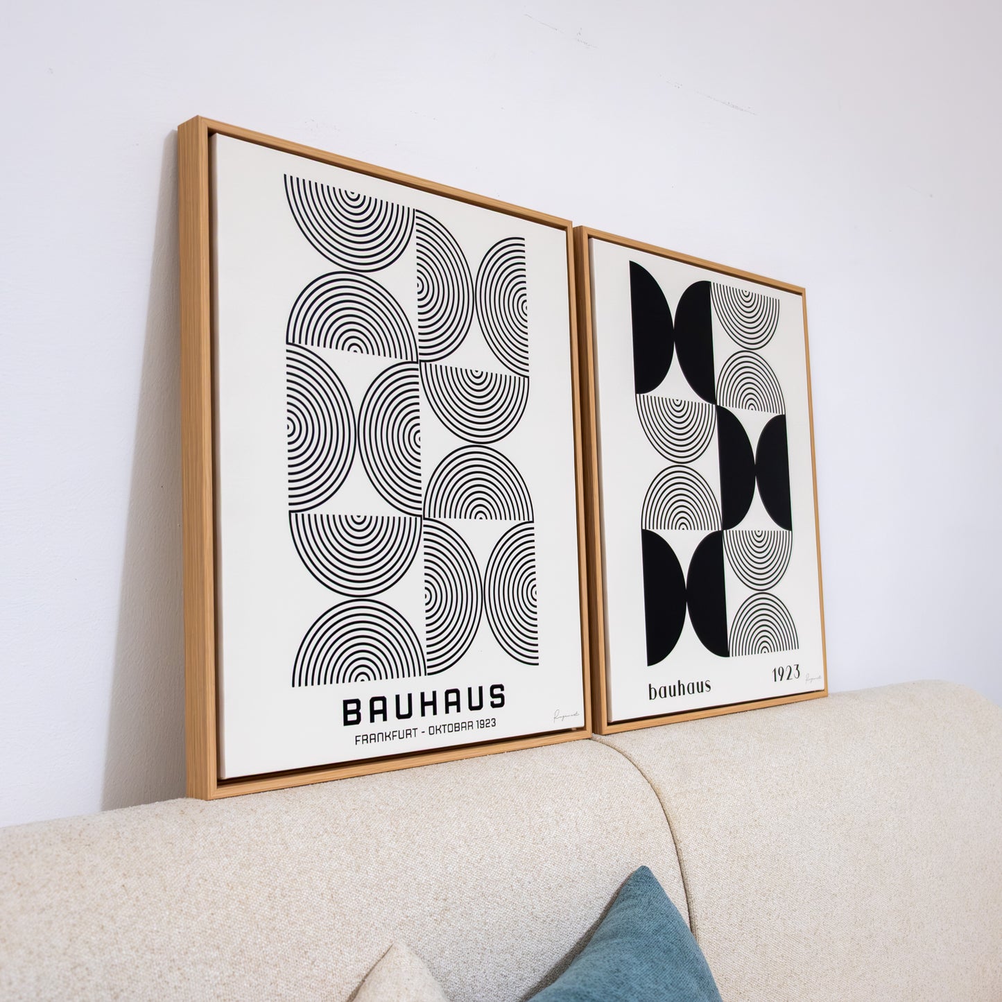 Duo Tableau abstrait " Bauhaus Noir" Ab-BN