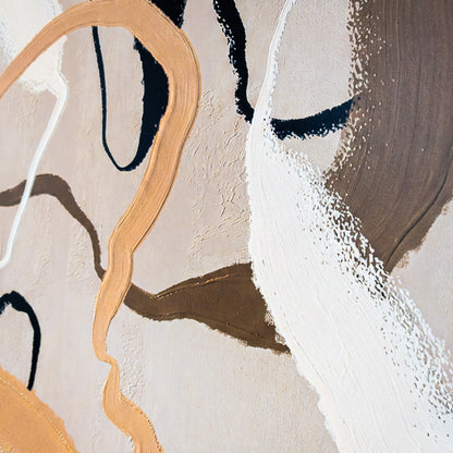 Tableau  "Ligne beige et noir" ab-LBN