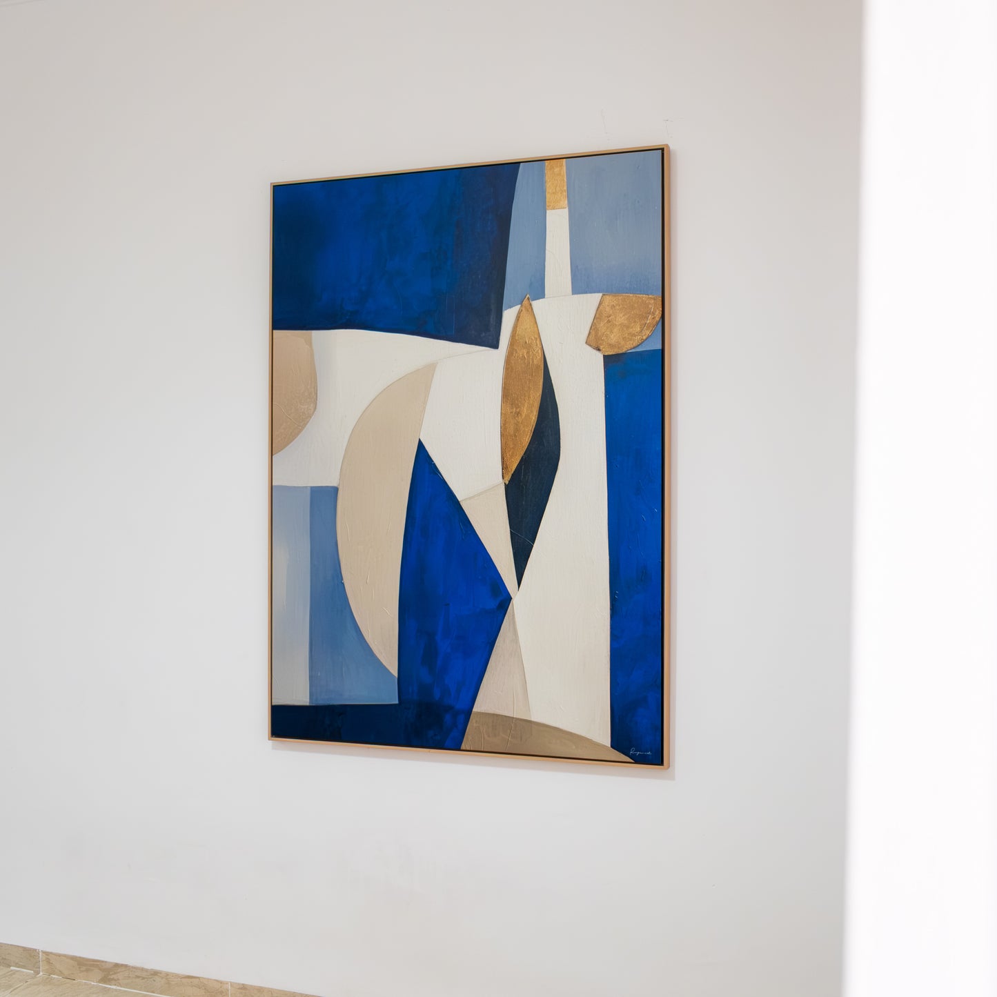 Tableau abstrait "géométrique bleu" Ab-Geob