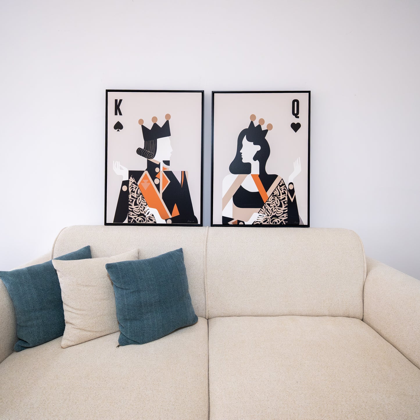 Duo Tableaux "king & Queen " Ab-KQ2