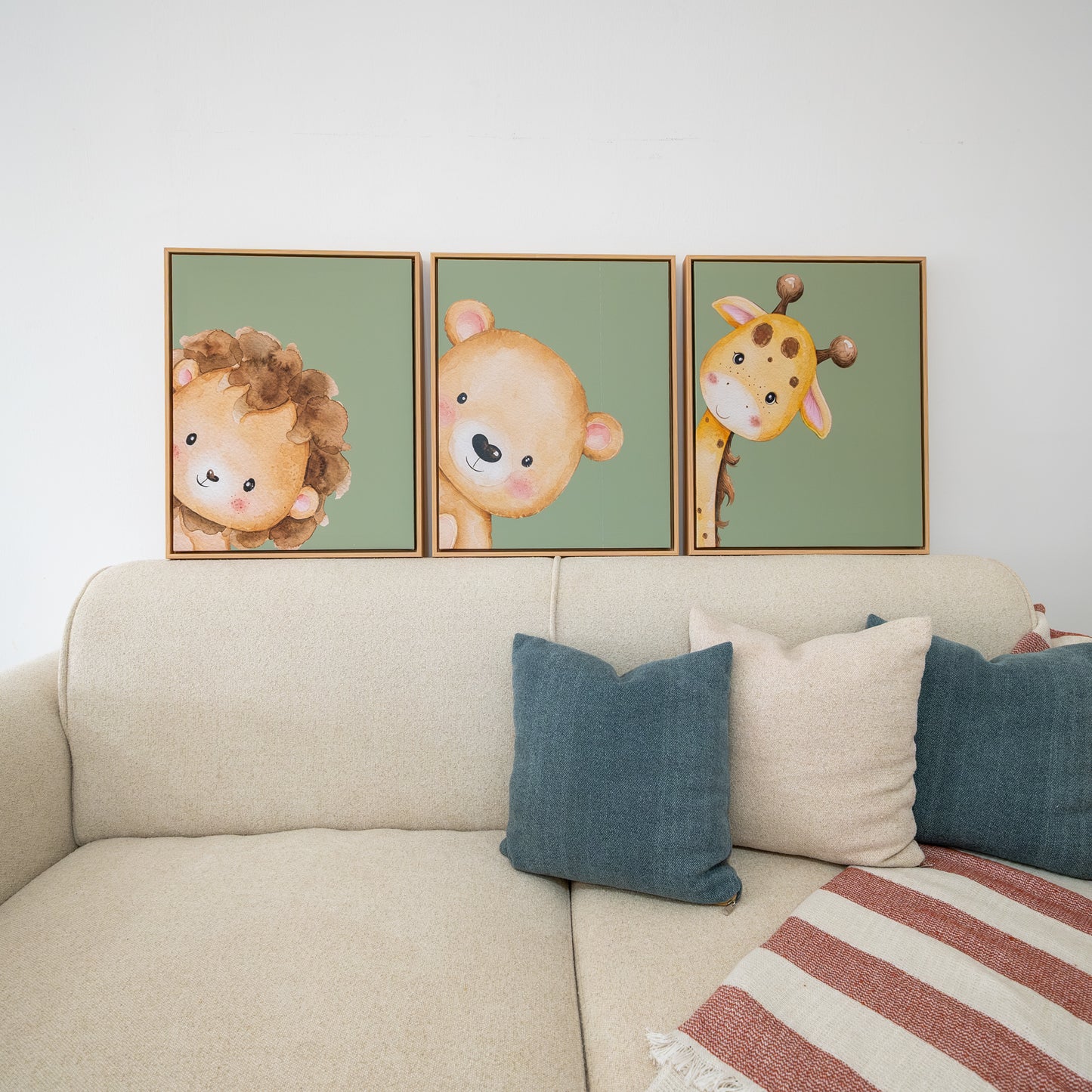 Tableau pour chambre d’enfant - Trio animaux En-LGO