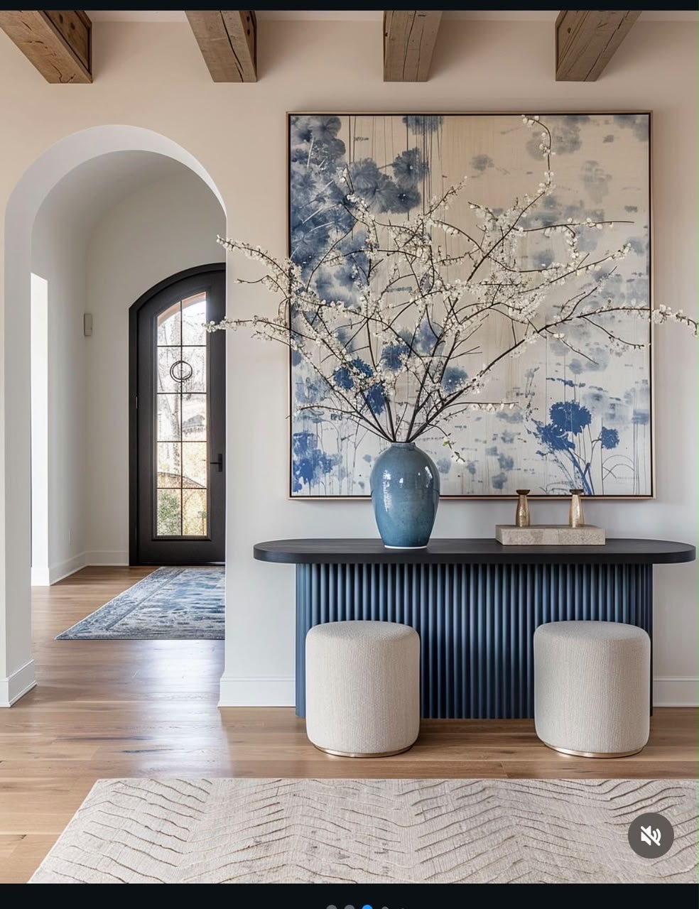 Tableau "Symphonie Florale Indigo" AB-SFG
