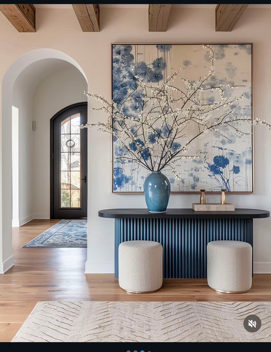 Tableau "Symphonie Florale Indigo" AB-SFG