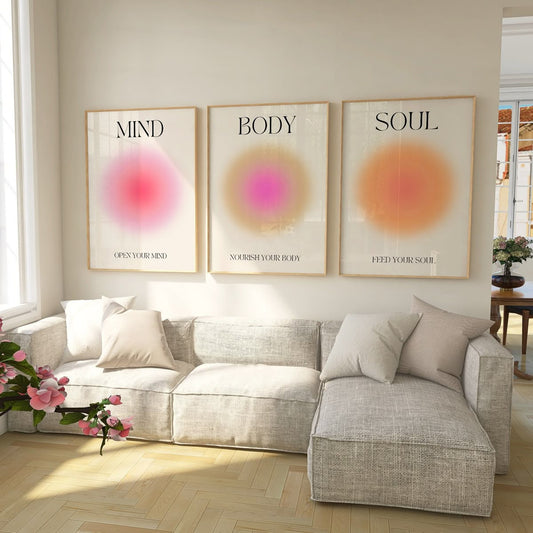 Trio Tableaux"L'Équilibre de Soi" TS-EO