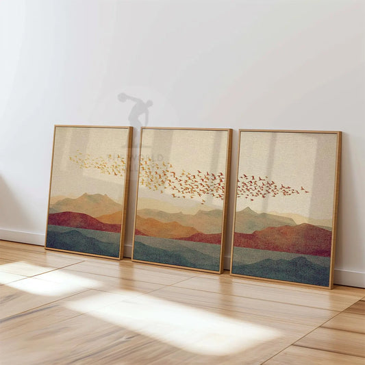 Trio Tableau  "Migration Dorée" ab-MGD