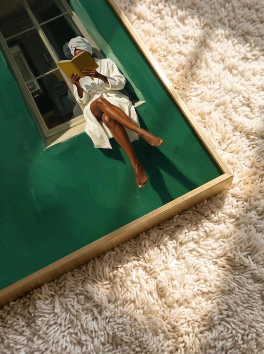 Tableau abstrait "Reflections in Teal" Ab-RIT