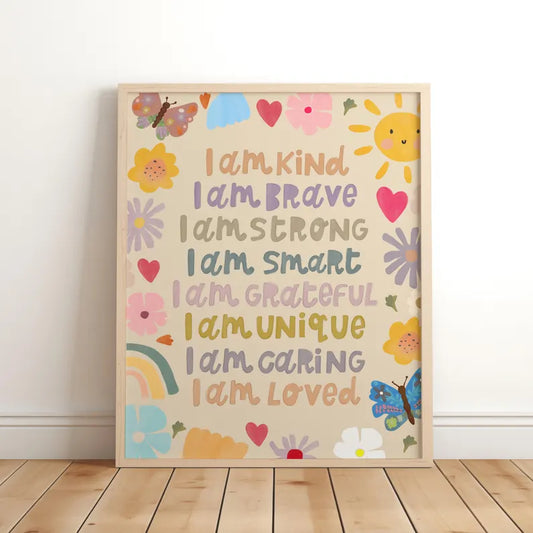 Tableau pour chambre d’enfant "Affirmations Positives" En-AFP