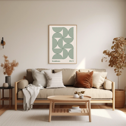 Tableau abstrait "Bauhaus vert" Ab-BV