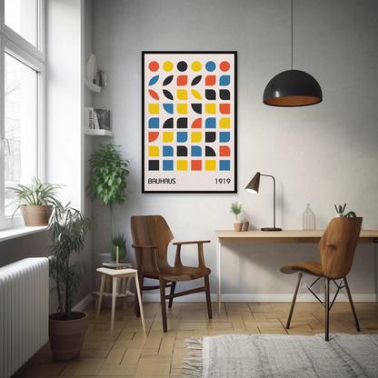 Tableau abstrait "Bauhaus colorée" Ab-BE