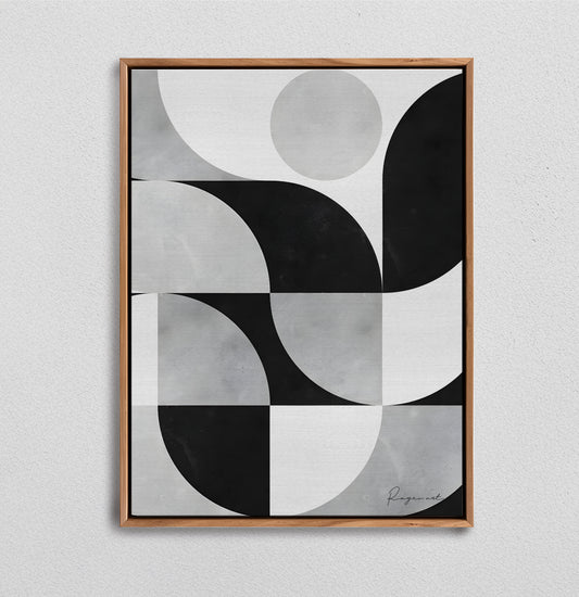 Tableau abstrait "Géométrique Noir" Ab-GN