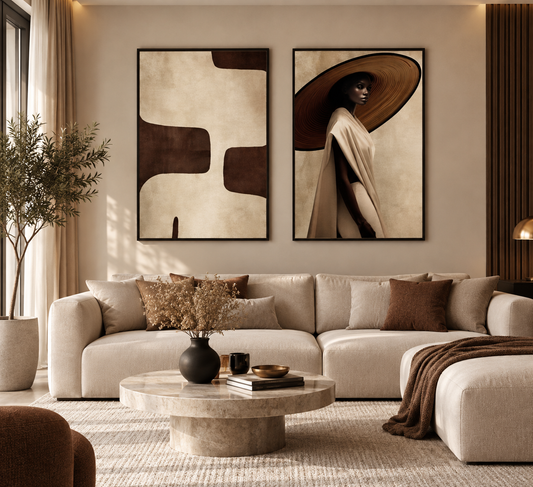 Duo Tableau abstrait " Duo d'Ombres" ab-DUO